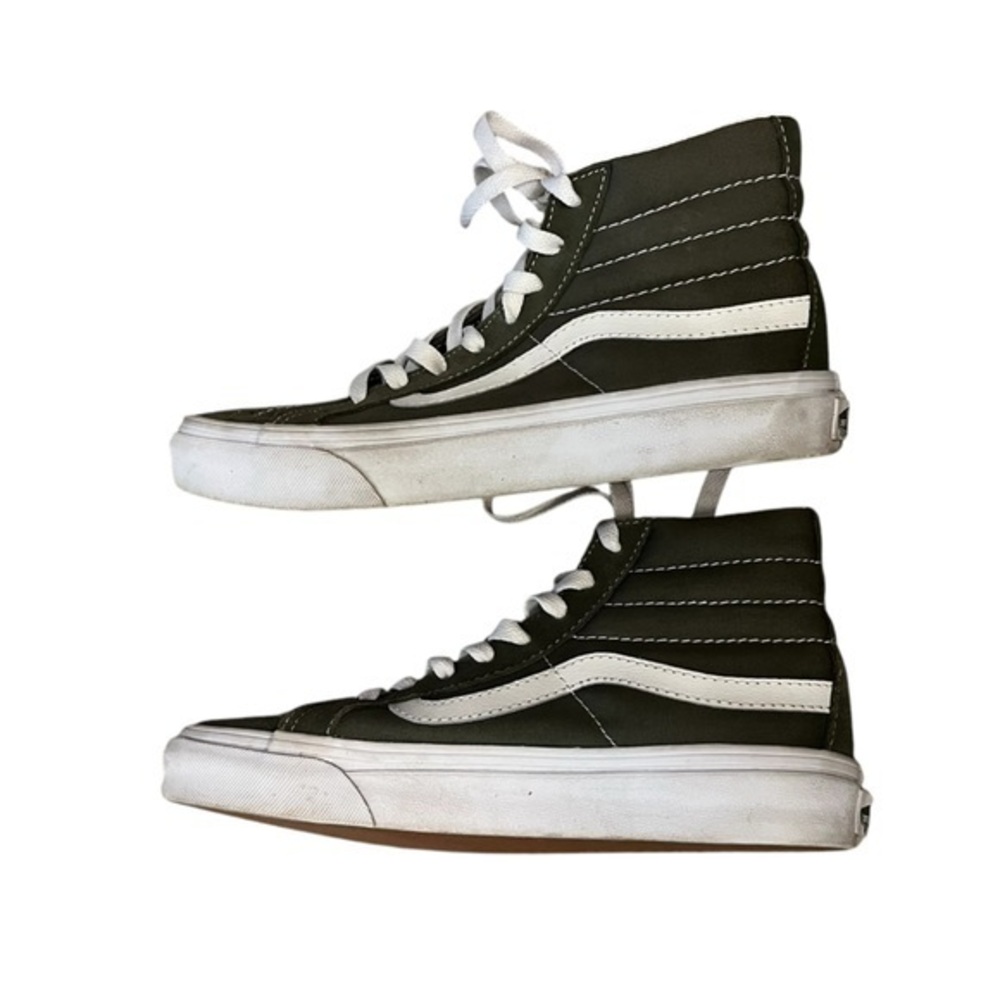 NWOB VANS SK-8 high top olive drab suede & canvas sneakers shoes, 5.5 / 7
